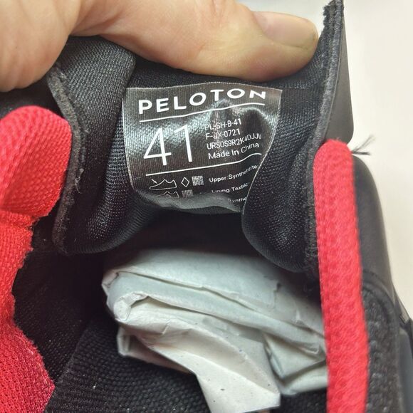 Peloton Cycling Shoes Women's Size US 10.5 / EU 41 Black Red - Picture 7 of 8